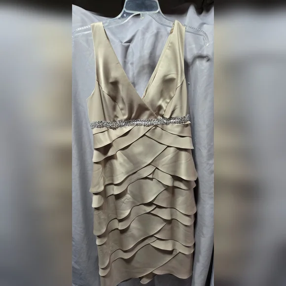Alex Evenings | Dresses | Alex Evenings Gold Sleeveless Sheath Dress With  Embellished Waist | Poshmark